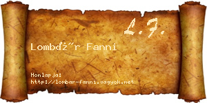 Lombár Fanni névjegykártya