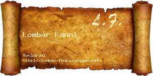 Lombár Fanni névjegykártya